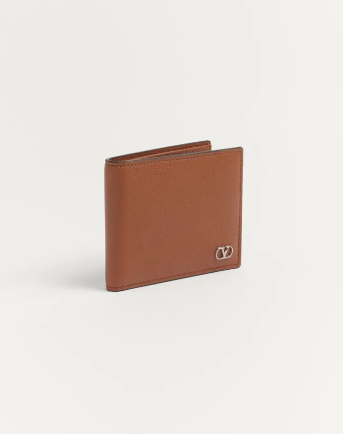 Valentino Wallets And Small Leather Goods Man Vlogo Signature Grainy Calfskin Wallet For Man In Saddle Brown Saddle Brown Valentino Wallets And Small Leather Goods Man Vlogo Signature Grainy Calfskin Wallet For Man In Saddle Brown Saddle Brown