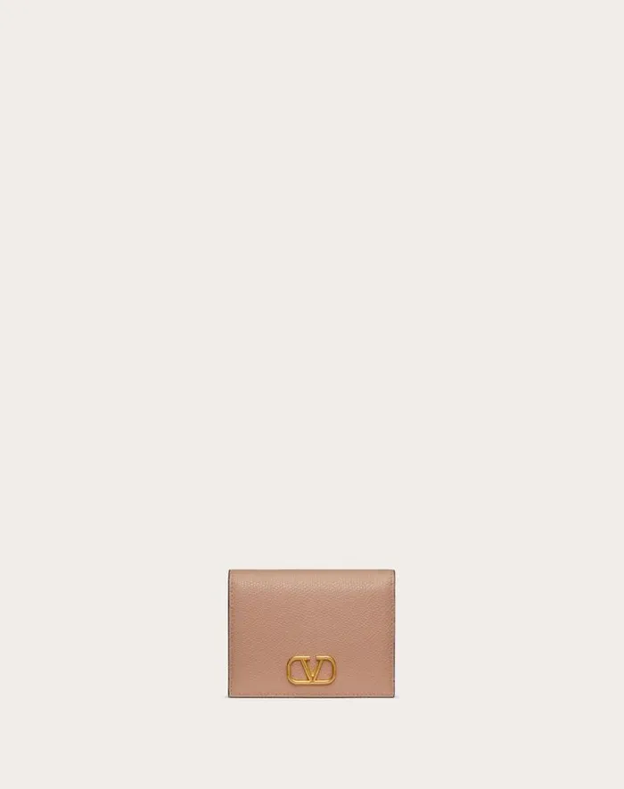Valentino Wallets And Small Leather Goods Woman Compact Vlogo Signature Grainy Calfskin Wallet For Woman In Rose Cannelle Rose Cannelle Valentino Wallets And Small Leather Goods Woman Compact Vlogo Signature Grainy Calfskin Wallet For Woman In Rose Cannelle Rose Cannelle