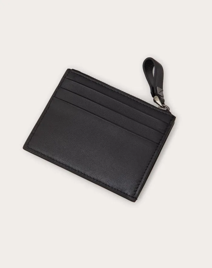 Valentino Wallets And Small Leather Goods Woman Rockstud Calfskin Cardholder With Zipper For Woman In Black Black Valentino Wallets And Small Leather Goods Woman Rockstud Calfskin Cardholder With Zipper For Woman In Black Black