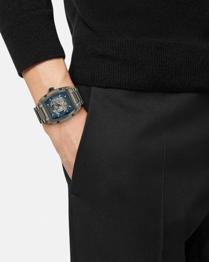 Versace Dominus Skeleton Watch Black Men Versace Watches