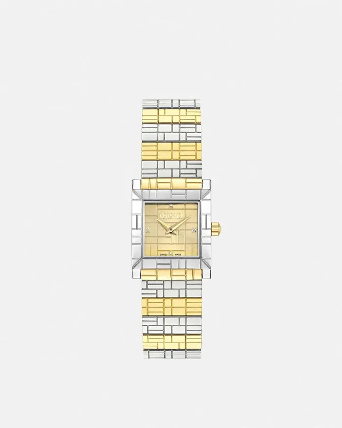 Versace Mosaic Diamond Watch Silvergold Women Versace Watches
