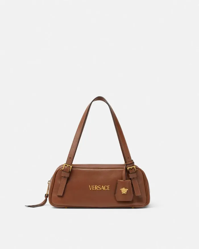 Versace Tag Bowling Shoulder Bag Brown WomenMen Versace Shoulder and Crossbody