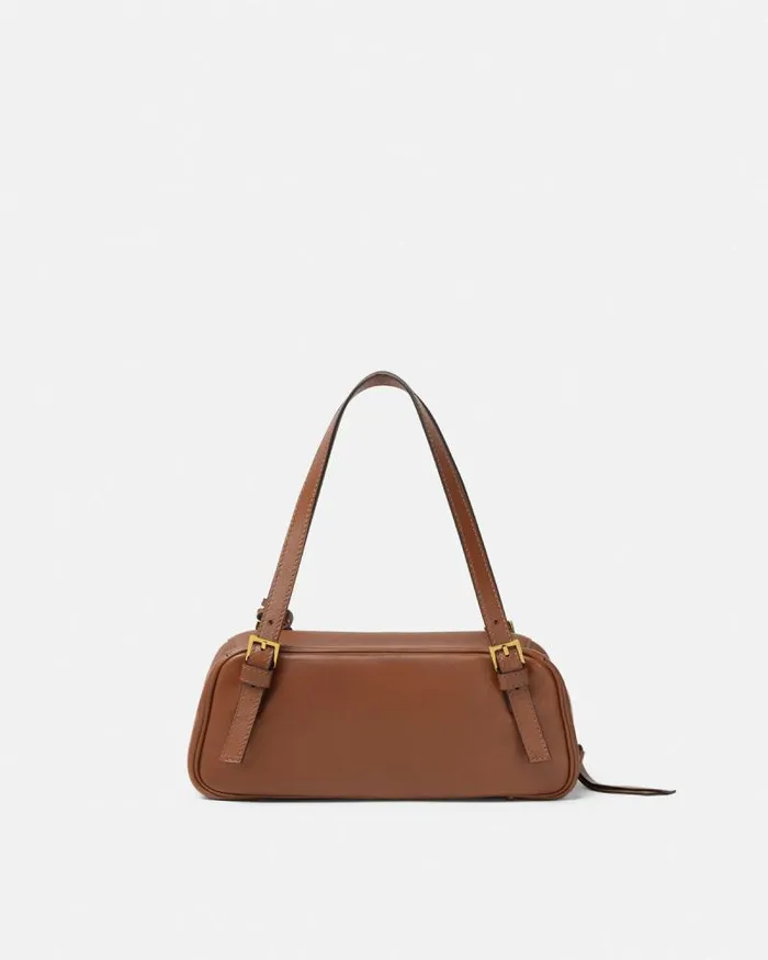 Versace Tag Bowling Shoulder Bag Brown WomenMen Versace Shoulder and Crossbody