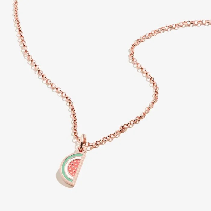 Watermelon Charm Necklace Shiny Rose Gold Women Alex And Ani Necklaces