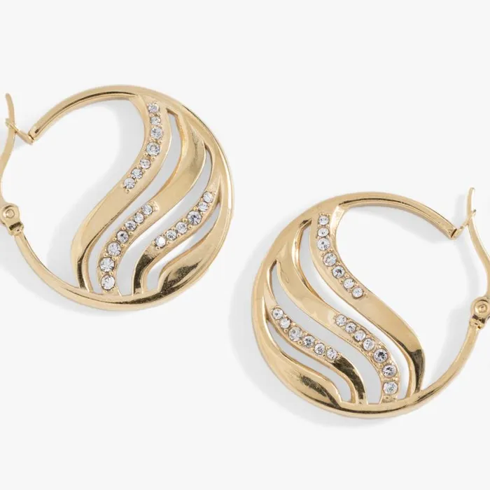 Waves Of Transformation Hoop Earrings Stainless Steel Gold Women Alex And Ani Earrings Waves Of Transformation Hoop Earrings Stainless Steel Gold Women Alex And Ani Earrings