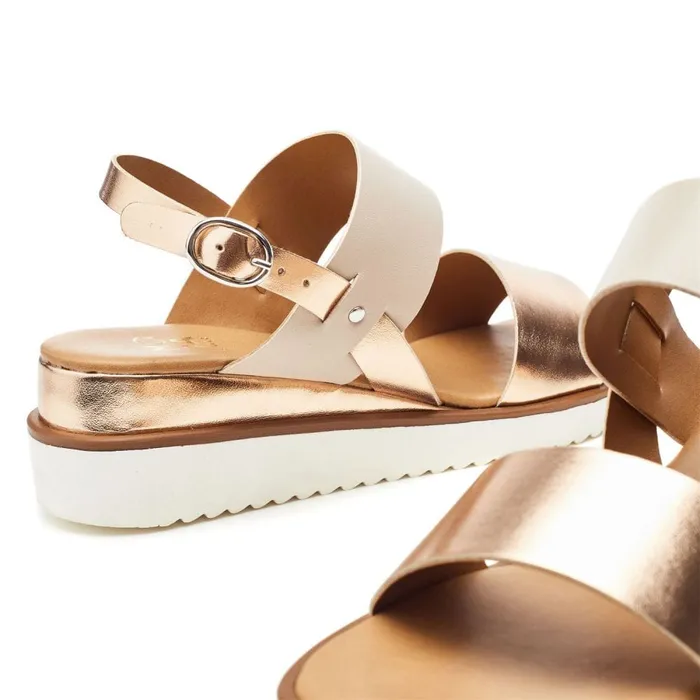 Wedge Sandals Women Moda In Pelle Navasay Cameo Leather