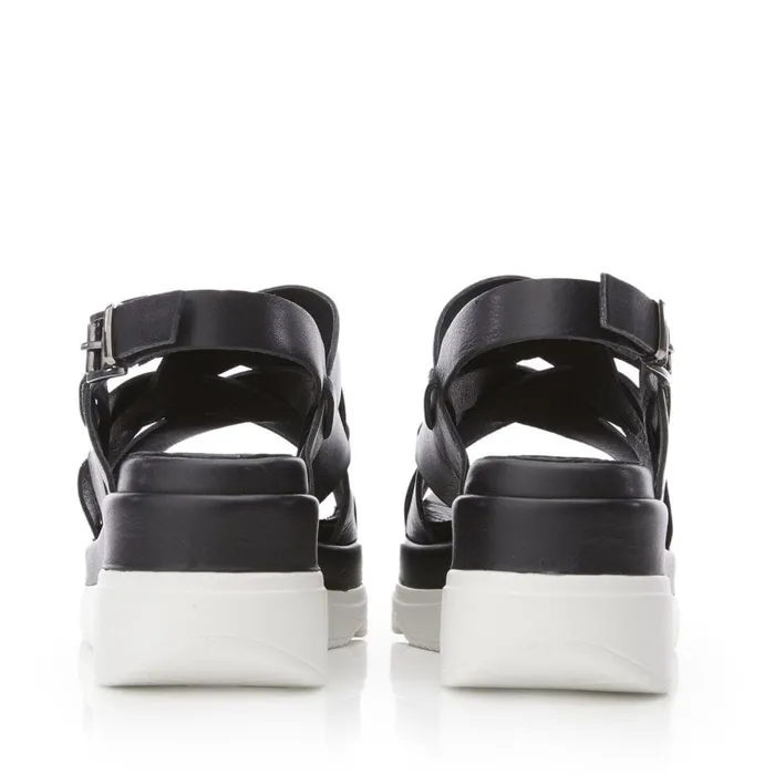 Wedge Sandals Women Moda In Pelle Shoon Sh Ilko Black Leather Wedge Sandals Women Moda In Pelle Shoon Sh Ilko Black Leather