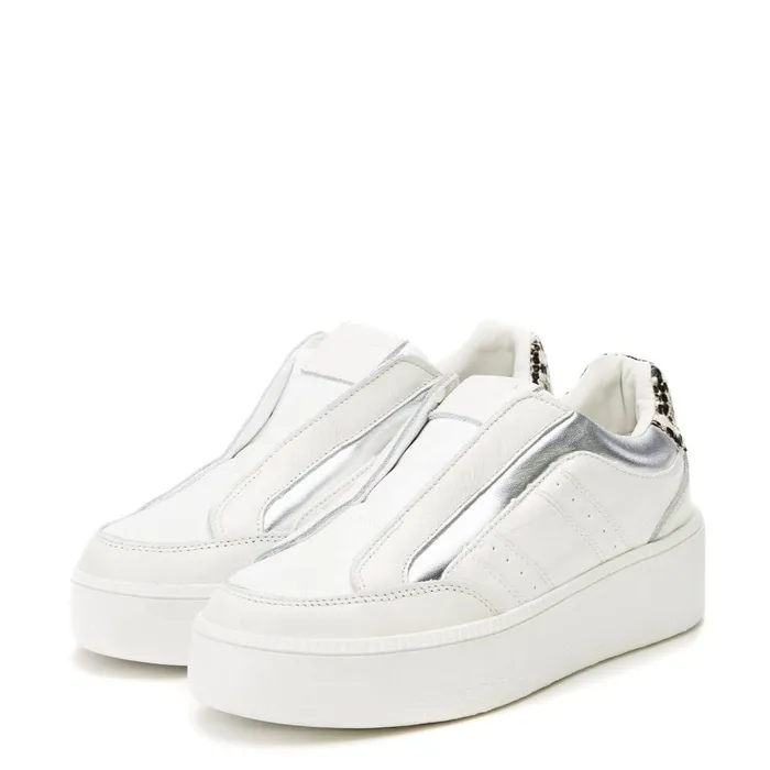 Wedge Trainers Women Moda In Pelle Belda White Porvair
