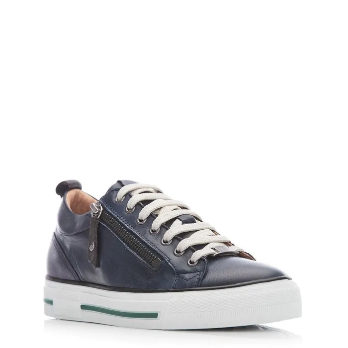 Wedge Trainers Women Moda In Pelle Brayleigh Navy Leather