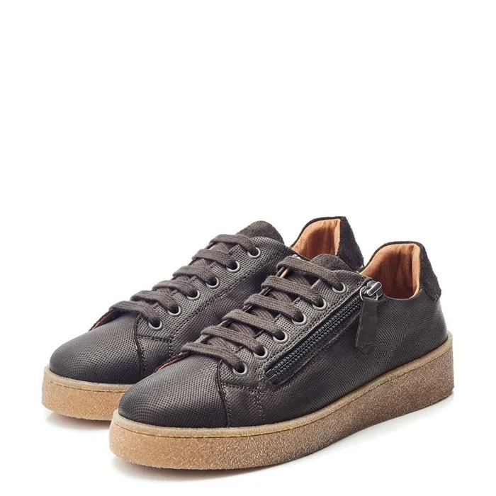 Wedge Trainers Women Moda In Pelle Shoon Sh Elston Khaki Leather