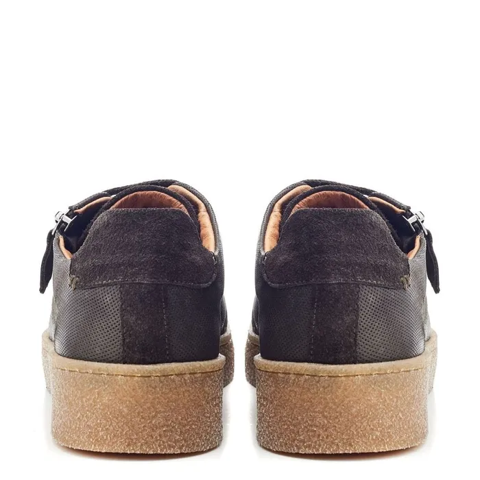 Wedge Trainers Women Moda In Pelle Shoon Sh Elston Khaki Leather