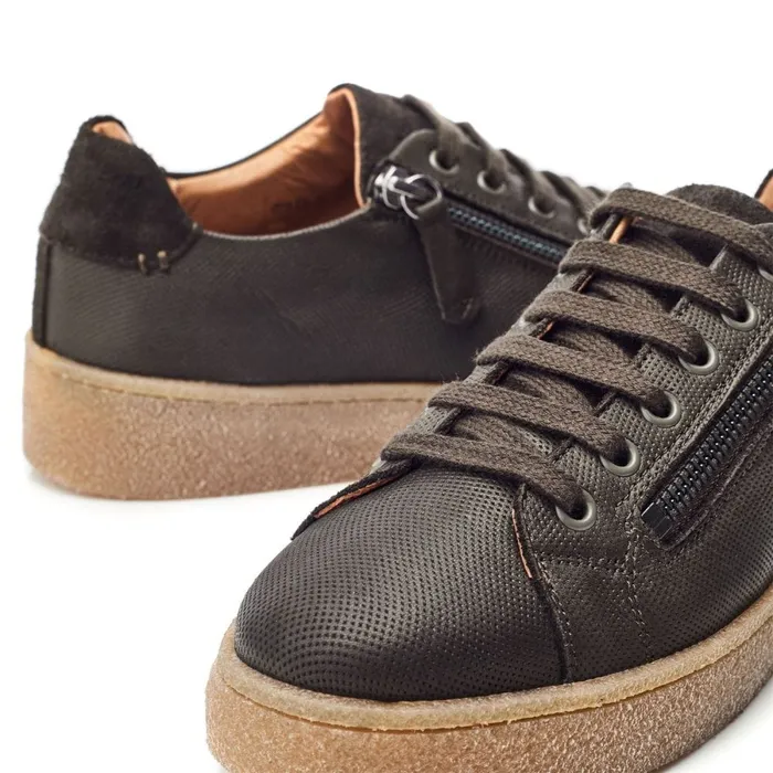 Wedge Trainers Women Moda In Pelle Shoon Sh Elston Khaki Leather