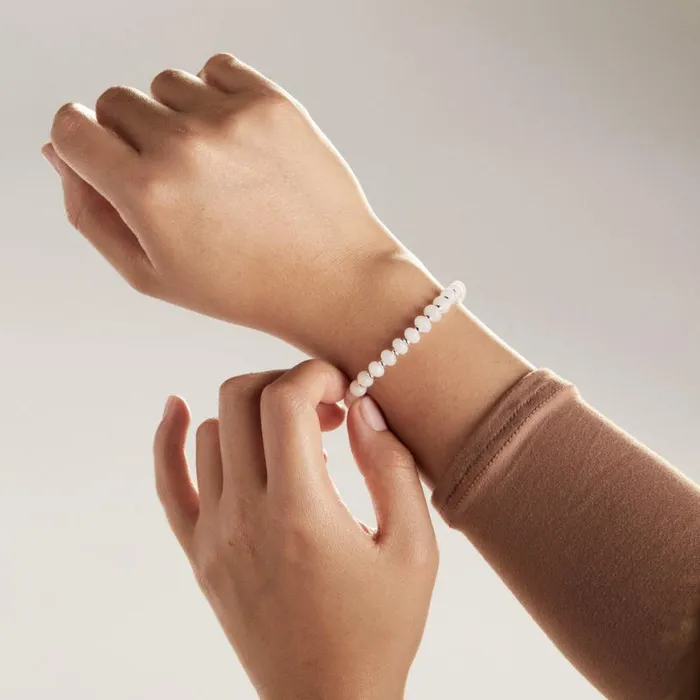 White Jade Stretch Bracelet Silver Women Alex And Ani Luck Prosperity