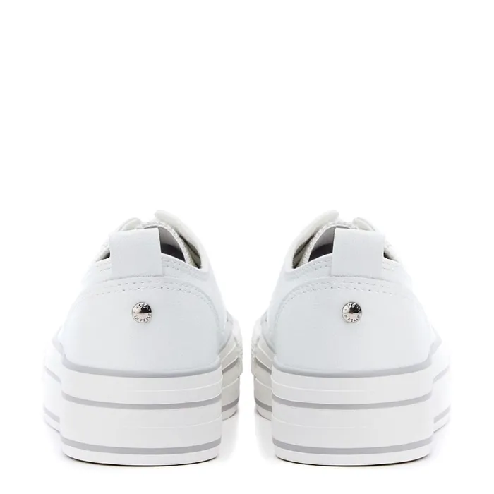White Trainers Women Moda In Pelle Bagnol White Porvair