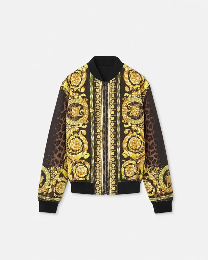 Wild Barocco Reversible Bomber Jacket Animalier Men Versace Jackets and Coats