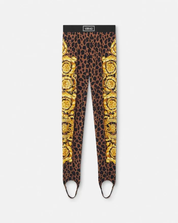 Wild Barocco Stirrup Leggings Animalier Women Versace Pants and Shorts