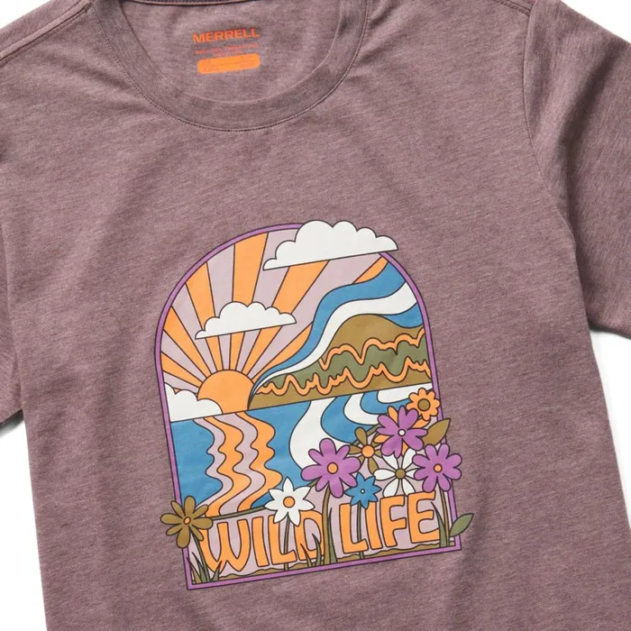 Wildlife Tee Peppercorn Heather Women Merrell Tops