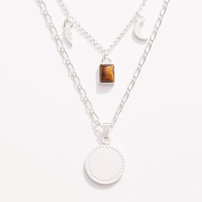 Wisdom Potential MultiCharm Layered Necklace Shiny Silver Women Alex And Ani Necklaces Wisdom Potential MultiCharm Layered Necklace Shiny Silver Women Alex And Ani Necklaces