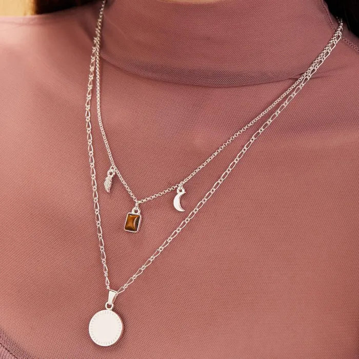 Wisdom Potential MultiCharm Layered Necklace Shiny Silver Women Alex And Ani Necklaces Wisdom Potential MultiCharm Layered Necklace Shiny Silver Women Alex And Ani Necklaces