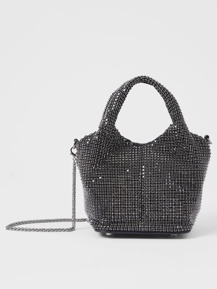 Woman Bags and Purses French Connection Diamante Bucket Bag Black