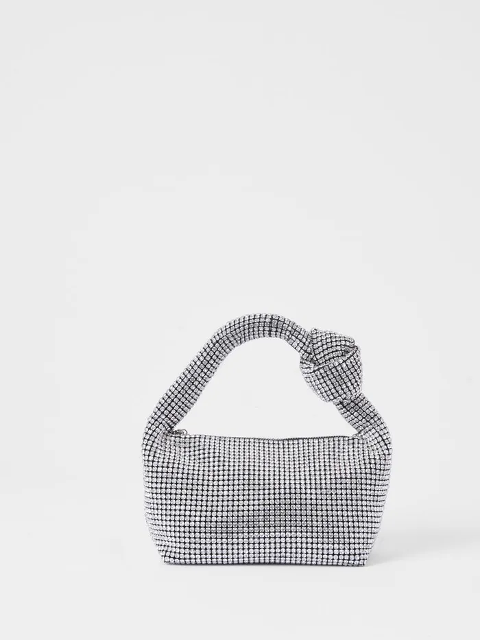 Woman Bags and Purses French Connection Diamante Knot Bag Silver