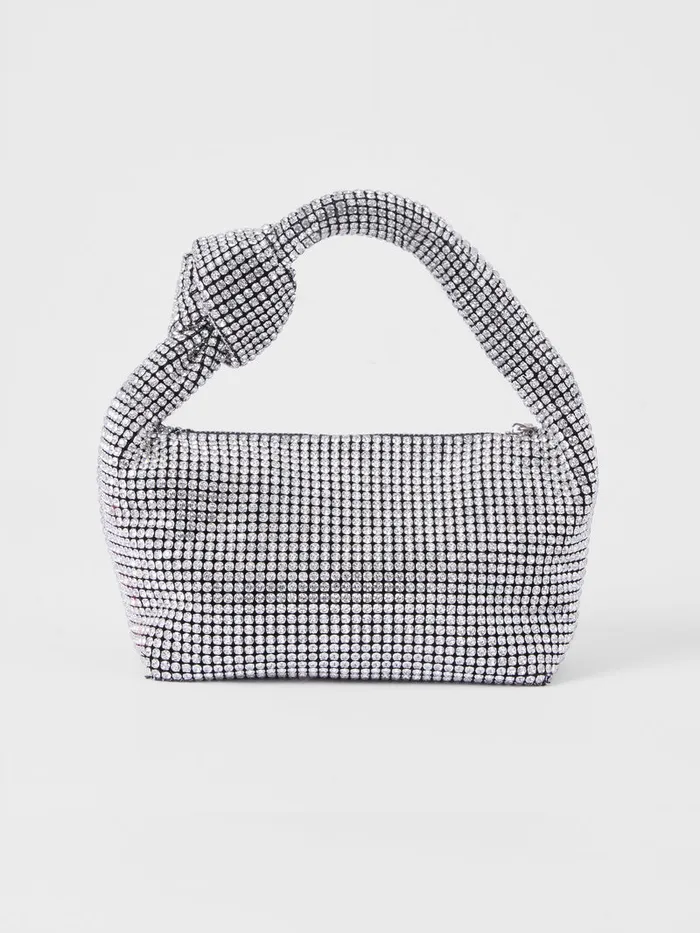 Woman Bags and Purses French Connection Diamante Knot Bag Silver Woman Bags and Purses French Connection Diamante Knot Bag Silver