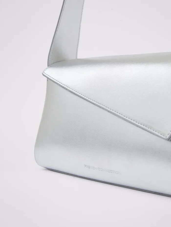 Woman Bags and Purses French Connection Jeenaa X Metallic Envelope Bag High Shine Silver Woman Bags and Purses French Connection Jeenaa X Metallic Envelope Bag High Shine Silver