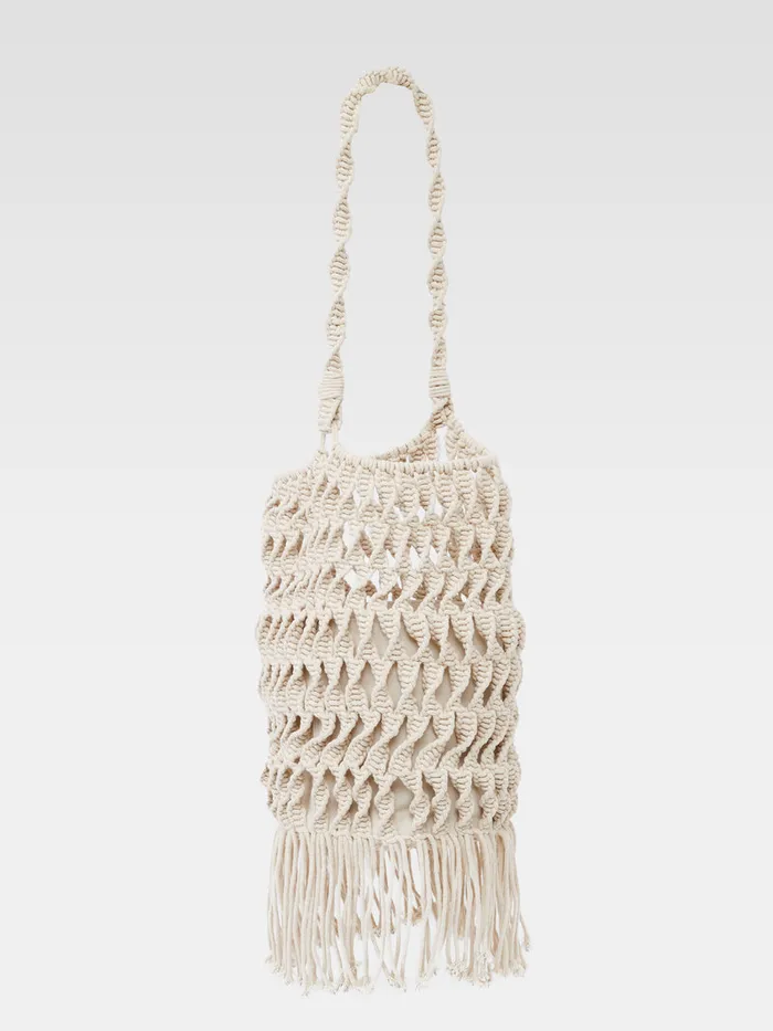 Woman Bags and Purses French Connection Macrame Bag Ecru
