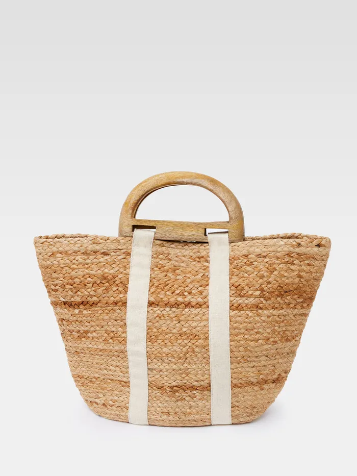 Woman Bags and Purses French Connection Raffia Basket Bag White