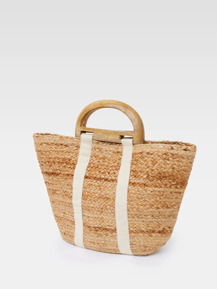 Woman Bags and Purses French Connection Raffia Basket Bag White