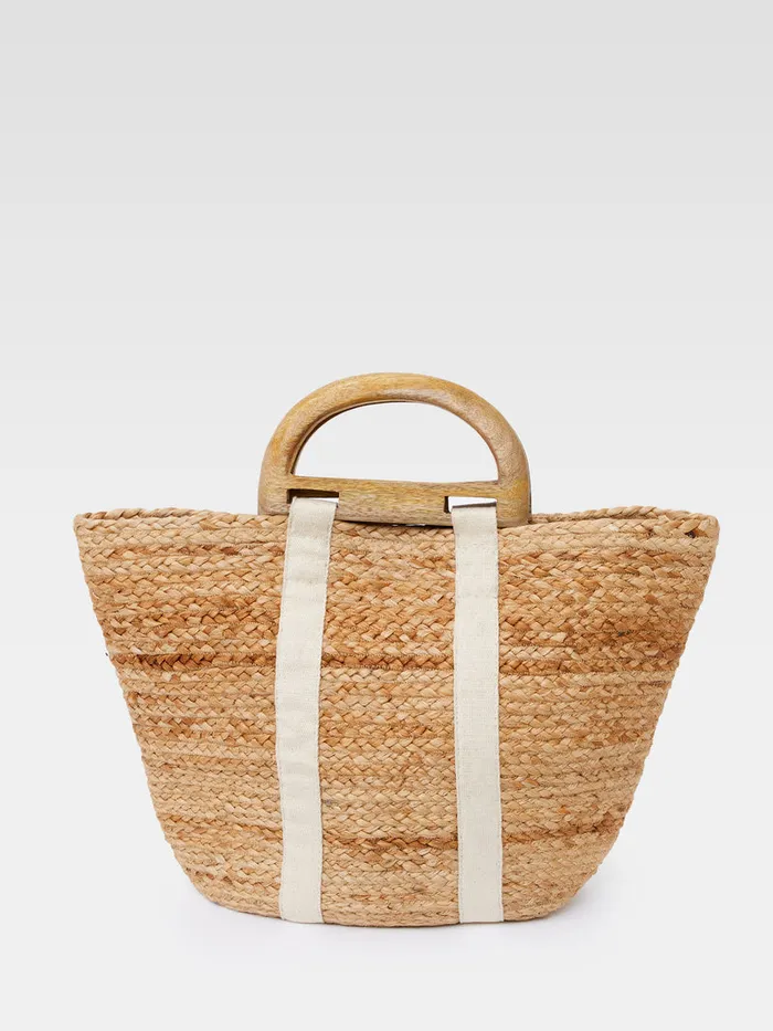 Woman Bags and Purses French Connection Raffia Basket Bag White