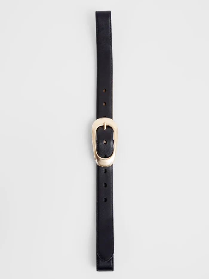 Woman Belts French Connection Oyster Buckle Belt Black Woman Belts French Connection Oyster Buckle Belt Black