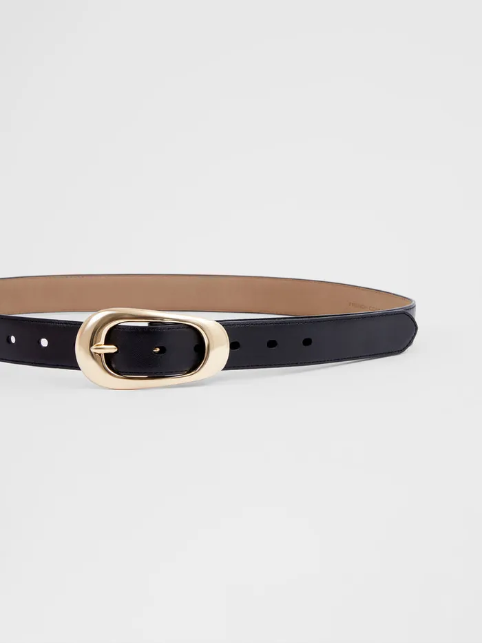 Woman Belts French Connection Oyster Buckle Belt Black Woman Belts French Connection Oyster Buckle Belt Black