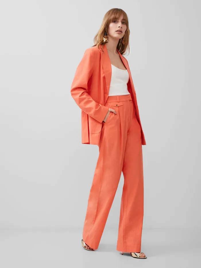 Woman CoOrds French Connection Alania City Trousers Coral
