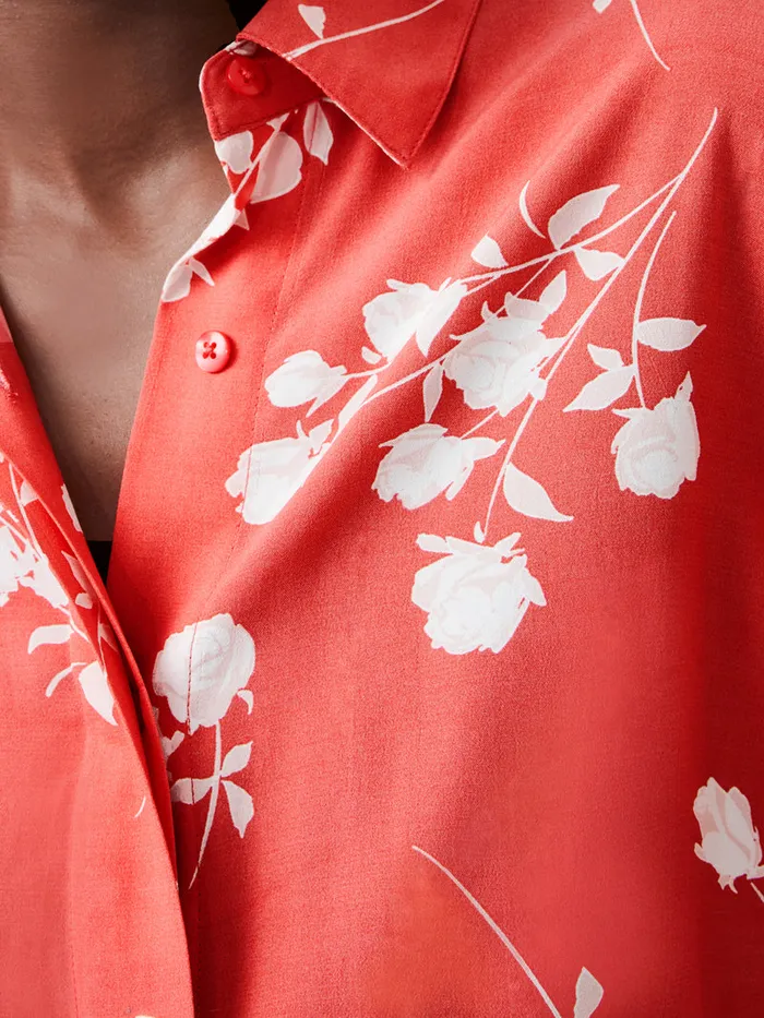 Woman CoOrds French Connection Alessandra Eco Delphine Long Sleeve Shirt Cayenne Redwhite Woman CoOrds French Connection Alessandra Eco Delphine Long Sleeve Shirt Cayenne Redwhite