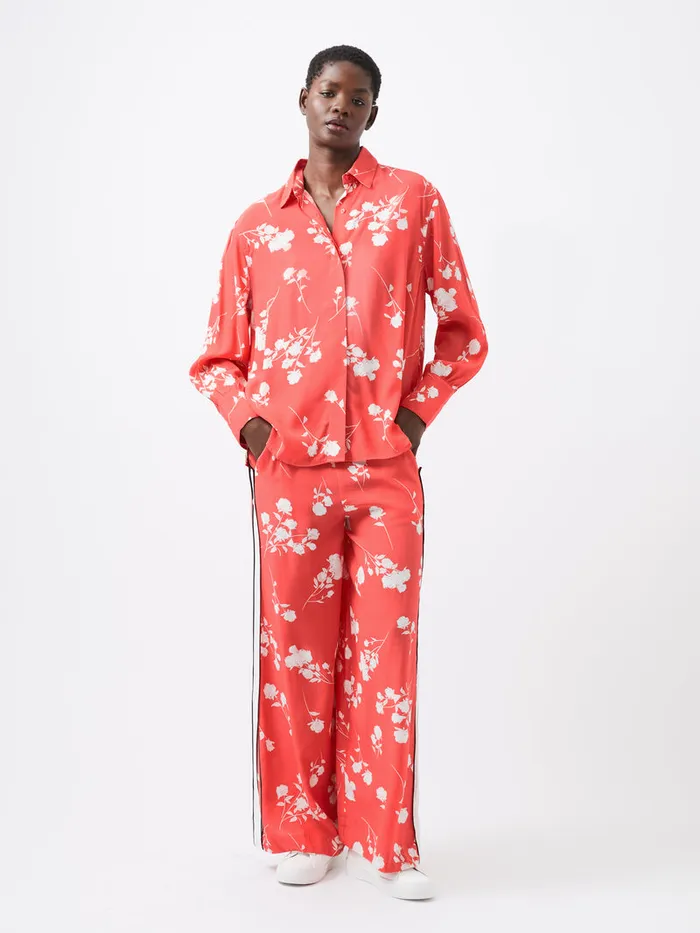 Woman CoOrds French Connection Alessandra Eco Delphine Long Sleeve Shirt Cayenne Redwhite Woman CoOrds French Connection Alessandra Eco Delphine Long Sleeve Shirt Cayenne Redwhite