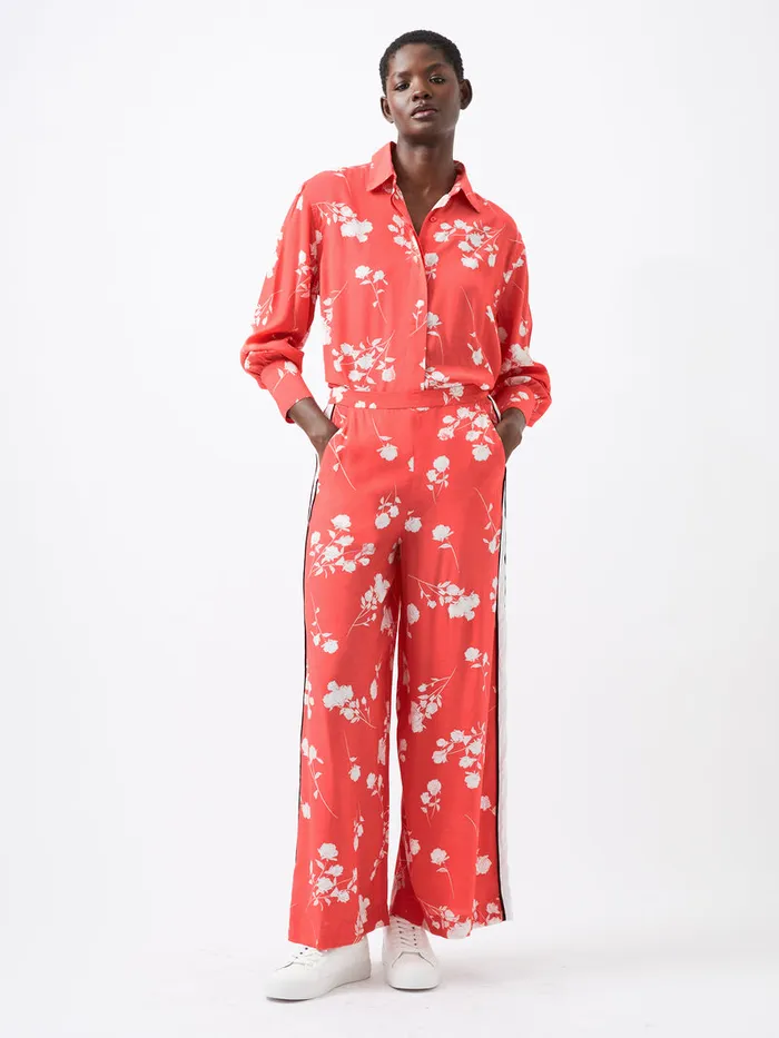 Woman CoOrds French Connection Alessandra Eco Delphine Wide Leg Trousers Cayenne Redwhite Woman CoOrds French Connection Alessandra Eco Delphine Wide Leg Trousers Cayenne Redwhite