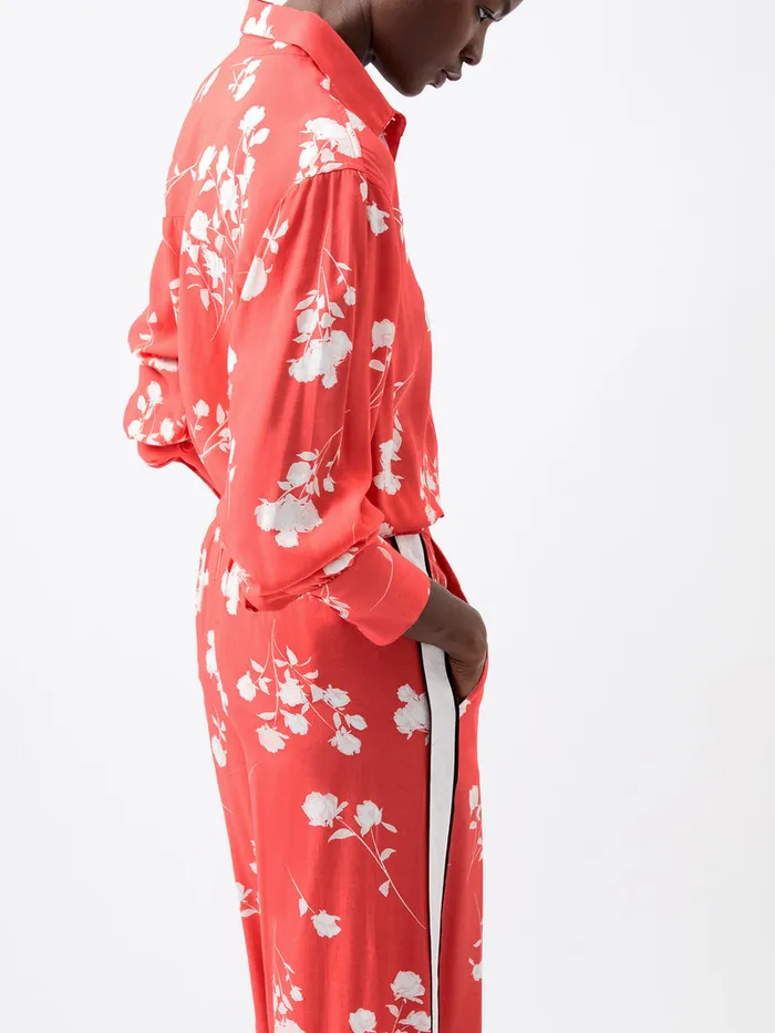 Woman CoOrds French Connection Alessandra Eco Delphine Wide Leg Trousers Cayenne Redwhite Woman CoOrds French Connection Alessandra Eco Delphine Wide Leg Trousers Cayenne Redwhite