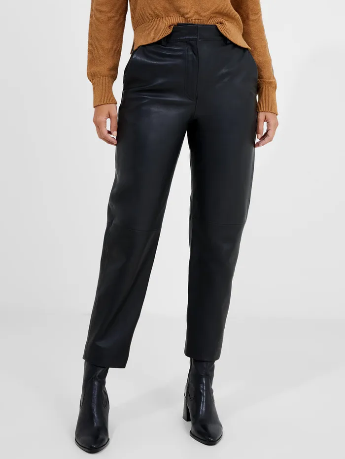 Woman CoOrds French Connection Connie Leather Trousers Black