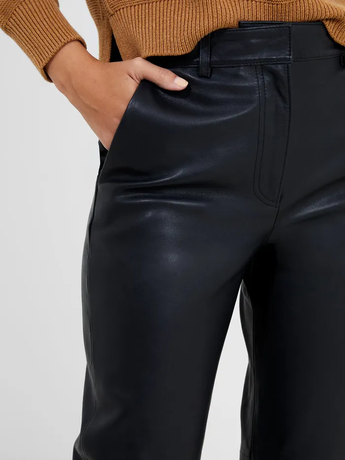 Woman CoOrds French Connection Connie Leather Trousers Black