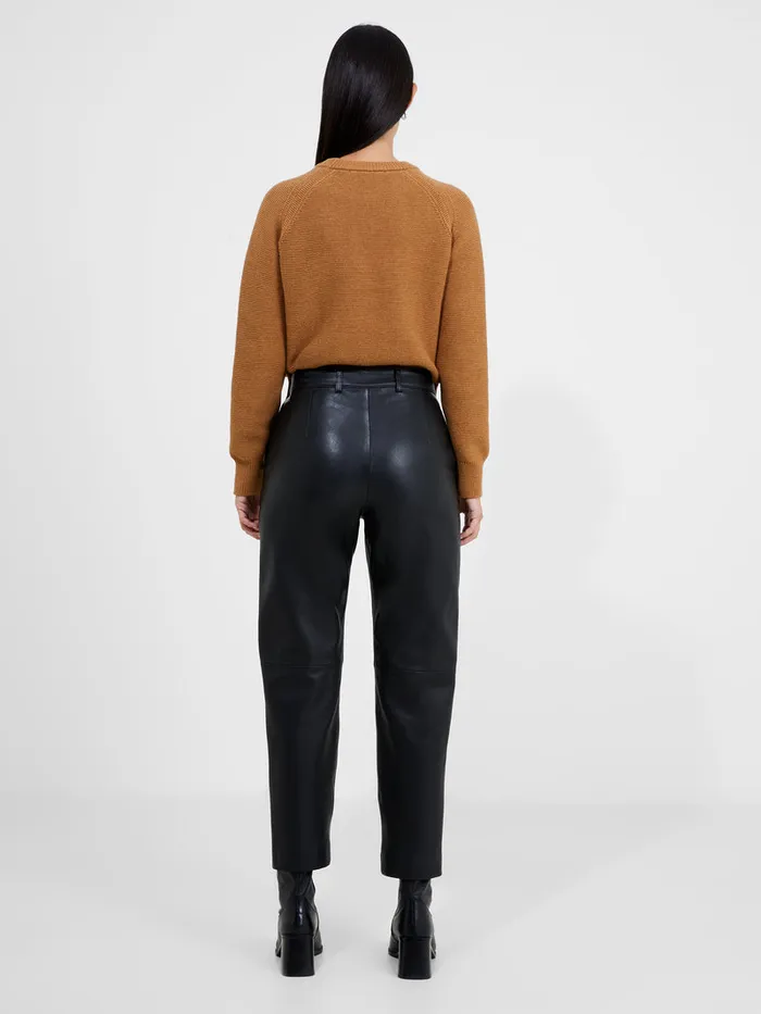 Woman CoOrds French Connection Connie Leather Trousers Black