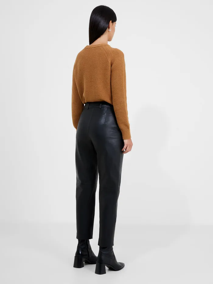 Woman CoOrds French Connection Connie Leather Trousers Black