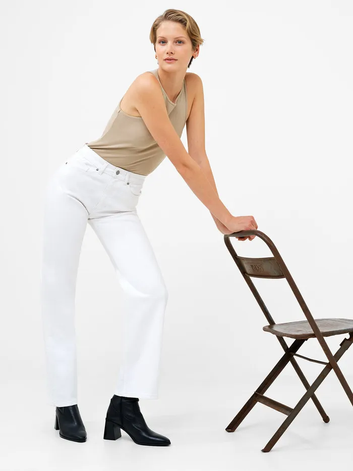 Woman CoOrds French Connection Denim Stretch Wide Leg Jeans 34 Inch White Woman CoOrds French Connection Denim Stretch Wide Leg Jeans 34 Inch White