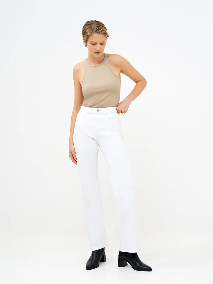 Woman CoOrds French Connection Denim Stretch Wide Leg Jeans 34 Inch White Woman CoOrds French Connection Denim Stretch Wide Leg Jeans 34 Inch White