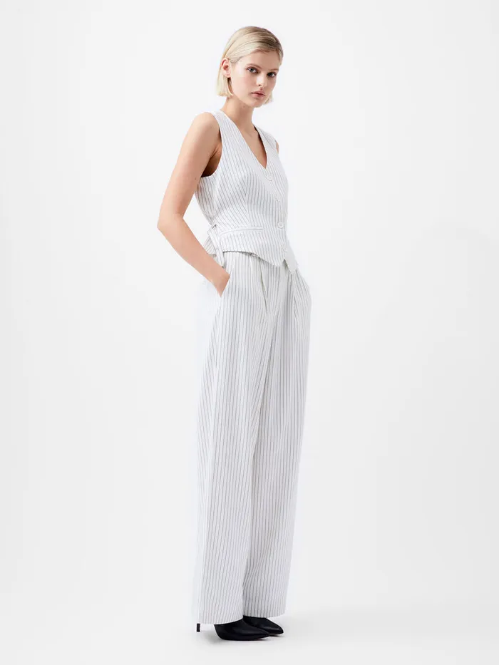 Woman CoOrds French Connection Pinstripe High Waisted Trousers Whiteblack