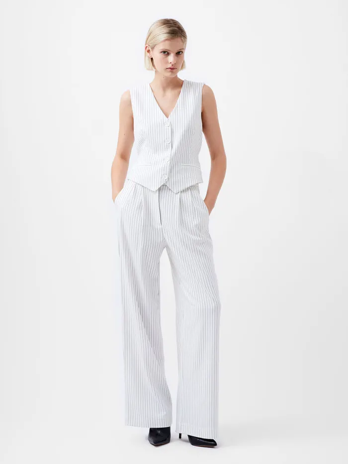Woman CoOrds French Connection Pinstripe High Waisted Trousers Whiteblack Woman CoOrds French Connection Pinstripe High Waisted Trousers Whiteblack