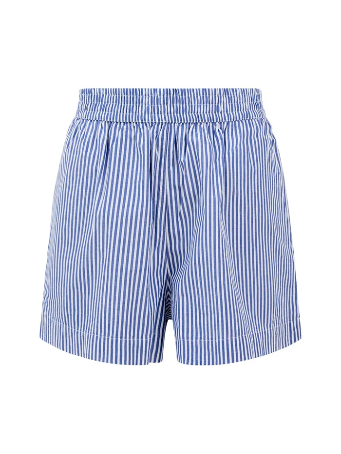 Woman CoOrds French Connection Rhodes Poplin Stripe PullOn Shorts Linen Whitemarine Woman CoOrds French Connection Rhodes Poplin Stripe PullOn Shorts Linen Whitemarine