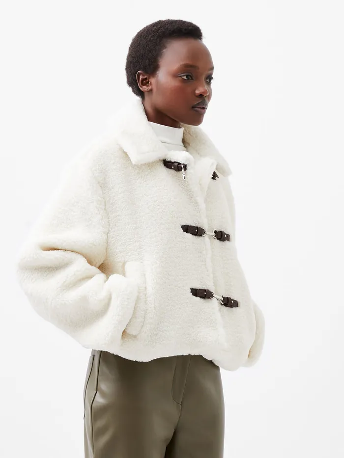 Woman Coats and Jackets French Connection Alex Faux Fur Jacket Classic Cream