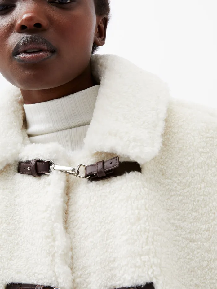 Woman Coats and Jackets French Connection Alex Faux Fur Jacket Classic Cream