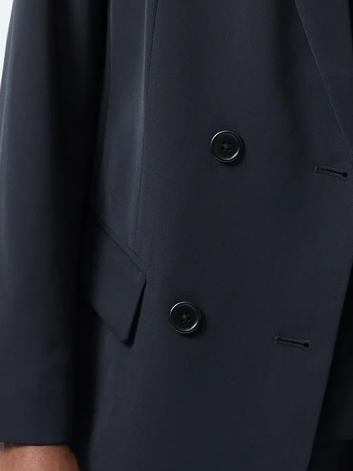 Woman Coats and Jackets French Connection Harrie Suiting Double Breasted Blazer Blackout Woman Coats and Jackets French Connection Harrie Suiting Double Breasted Blazer Blackout